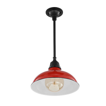 Jasper 12.25" Farmhouse Industrial Indoor/Outdoor Iron LED Pendant